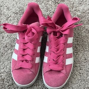 Adidas Women's Bright Pink and White Sneakers